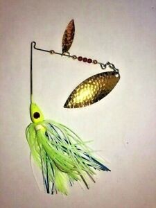 Custom Double Willow Leaf Spinnerbaits with Head/Spinner Choice-Multiple Colors