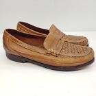 Bostonian Woven Moc Toe Loafers Shoes Mens Size 12 M Brown Leather 21633 Flex