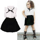 2pcs Toddler Kids Baby Girls Outfits T Shirt Tops+Shorts Skirt Dress Clothes Set