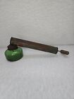 Vintage Lowell Insect Garden Sprayer Hand Pump Green Glass Jar Made In U.S.A.
