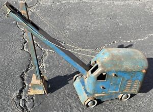 Vintage Pressed Steel Structo Excavator Crane Steam Shovel For Parts