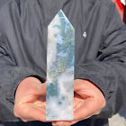 1.47LB Natural green moss agate crystal raw stone flakes quartz obelisk energy