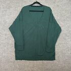 Torrid Sweater Womens 3X Green Knit Vneck Bohemian Dolman Sleeve Boho Plus Size