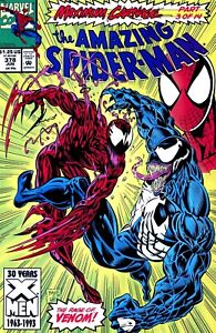 THE AMAZING SPIDER-MAN #378 VENOM VS CARNAGE! MARVEL COMICS 1993! NR! GLOSSY!