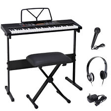 Electronic Keyboard Piano with Stool, Headphones, Microphone,Stand Play Music