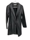 Abercrombie and Fitch Blazer Dress Black Faux Vegan Leather Size Large