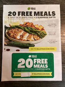 Hello Fresh Coupon Code 20 MEALS $30 Value + other bonuses