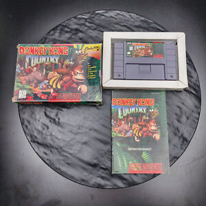 New ListingDonkey Kong Country SNES Original Box and Manual, Retro Gaming Collectible