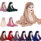 Muslim Women Turban Long Scarf Hijab Hats Instant Pull On Shawl Wrap Headscarf
