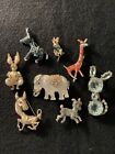 Vintage Animal Brooches Pins Lot 8 Small Rabbit Elephant Donkey