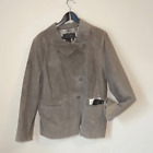 Terry Lewis Classic Luxuries Women's Genuine Leather Suede Jacket Gray Size 2X N