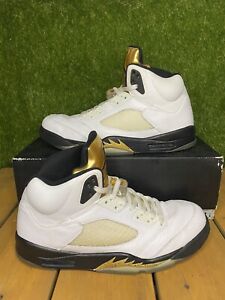 Size 13 - Air Jordan 5 Retro Olympic 2016 136027-133 White Gold Mens Sneakers
