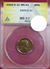 1925-D LINCOLN CENT ANACS MS61BN
