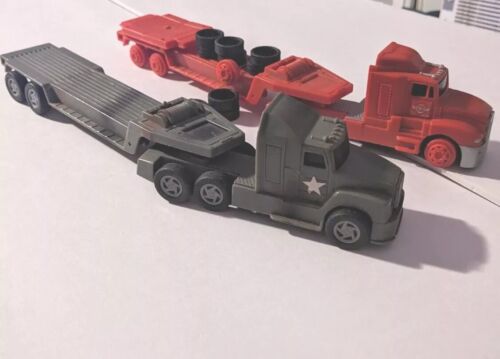 New ListingVTG RARE TOY MILITARY ARMY Truck Hauler Flat Bed Doley Camouflage  Transporter