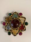 Authentic Chanel 1995 Gripoix Large Agate Star Brooch Rare