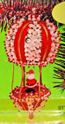 Fibre-Craft SANTA HOT AIR BALLOON Red Sequin Bead Vtg Christmas Ornament Kit