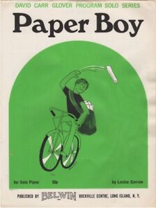 New ListingPaper Boy Piano Solo, for beginners 1968 vintage sheet music