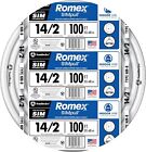 Southwire Romex Brand Simpull Solid Indoor 14/2 W/G NMB Cable 100ft coil - SW 28