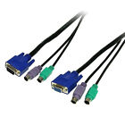 6 Ft 3-in-1 KVM Switch Cable w/ Male PS/2 Keyboard Mouse & VGA Male to Female