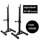 2 Barbell Rack Stand Squat Bench Press Home GYM Weight Liftting Fitness Exercise