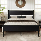 Allewie Queen Size Platform Bed Frame with Wooden Headboard and Footboard, Heavy