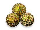 3 Decorative Sphere Orbs Carpet Balls Ornate Stained Glass Like (1) 4