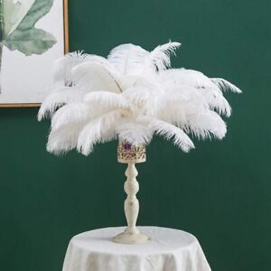 20pcs White Ostrich Feathers 12-14inch for Wedding Party Centerpieces Home Decor