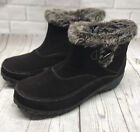 Khombu Womens Gracie Boots Size 9 Brown Round Toe Zipped Comfort Ankle Snow