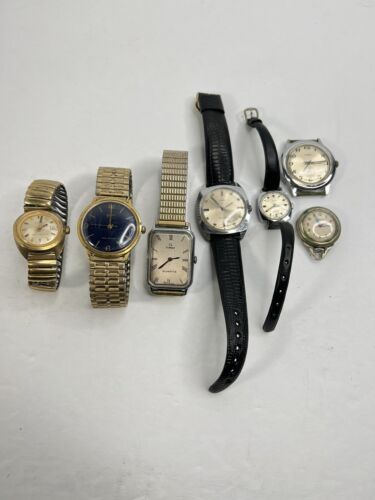 Lot Of (7) VTG Timex Watch Mechanical, Battery, F Cell, Nurse Watch, *READ*