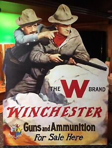 REPRODUCTION  Winchester  The W Brand For Sale Here Standing Advertising Die Cut