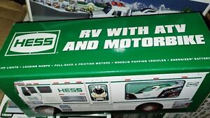 Hess 2018 Toy Truck RV with ATV and Motorbike new