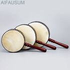 whole Cowhide flat drum Straight shank hand drum Buddhism Temple Ritual Drum