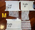New ListingLot Vintage Wide Laces Lace White NYC  7 Yds Total Bridal Lingerie Crafting