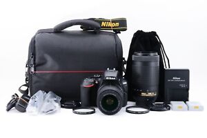 Nikon D5600 24.2 MP Digital SLR Camera w/ 18-55mm & 70-300mm Lens Near Mint