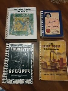 Lot of 4 Vintage Regional Cookbooks~ Old Virginia, Saint Louis, Charleston, CO.