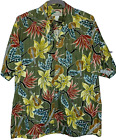 VTG Paradise Found Hawaiian Shirt Mens L Ukulele Aloha Tropical Short Sleeve
