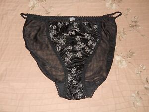 Vintage FASHION BUG Shimmer Black String Bikini Panties 9