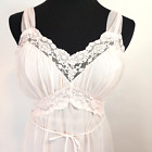 Seamprufe VTG Pink 2 Layer Nylon Lace Lingerie Night Gown Size 34 USA