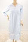 The 1 For U Floral Cotton Nightgown Blue Pin Tucks Victorian Modest Cottagecore