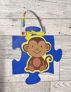 Autism Awareness Wood Monkey Puzzle Ornament/ESE/Special Needs/SpEd/Teacher