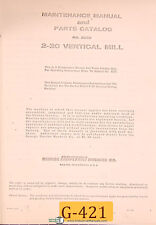 Gorton 2-30, 3229 Vertical Mill, Maintenance and Parts Manual 1964