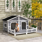 Wooden Large Dog House, Perfect for the Porch or Deck, 59
