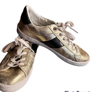 Superdry trainers sneakers Womens sz 7 Priya Gold Sleek Low Pro Sleek