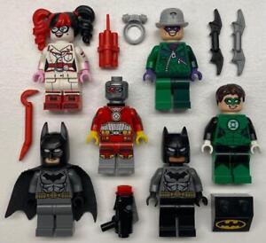 6 Lego Batman Minifigs: Harley Quinn Riddler Green Lantern Deadshot Batman
