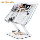 360°Rotating Foldable Acrylic Book Stand Holder For Reading Laptop Cookbook