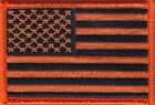 USA American Flag (Orange/Black) Embroidered Patches 3
