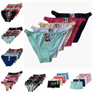 LOT !! 5 Women Bikini Panties Brief Floral Lace Cotton Underwear Size M L XL