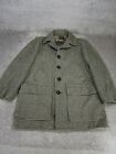 Vintage Pendleton Overcoat Mens Large Beige Wool Houndstooth
