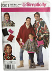 New Listing2301 A Simplicity Unisex Stadium Ponchos in 3 Sizes & Pillow Pattern UC FF
