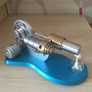 Mini Hot Air Stirling Engine Motor Power Generator Model Toy w/ LEDs Micro Motor